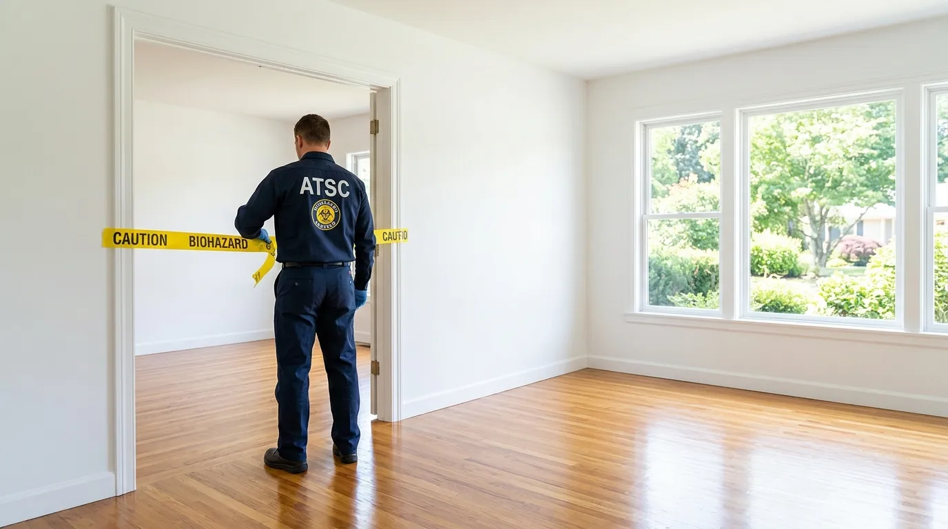 Certified biohazard cleanup crew performing Decomposition Cleanup in Maple Shade